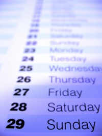 Calendar days for fasting